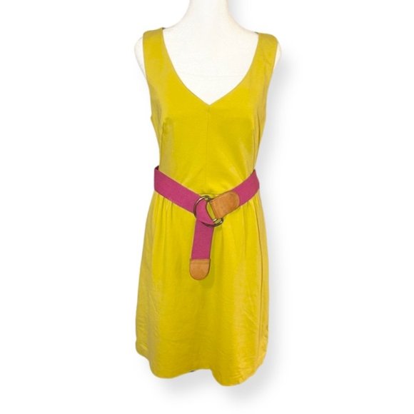 Boden Sarah Ponte Knit Dress in Mustard Yellow Green Size US 8R - Picture 2 of 8